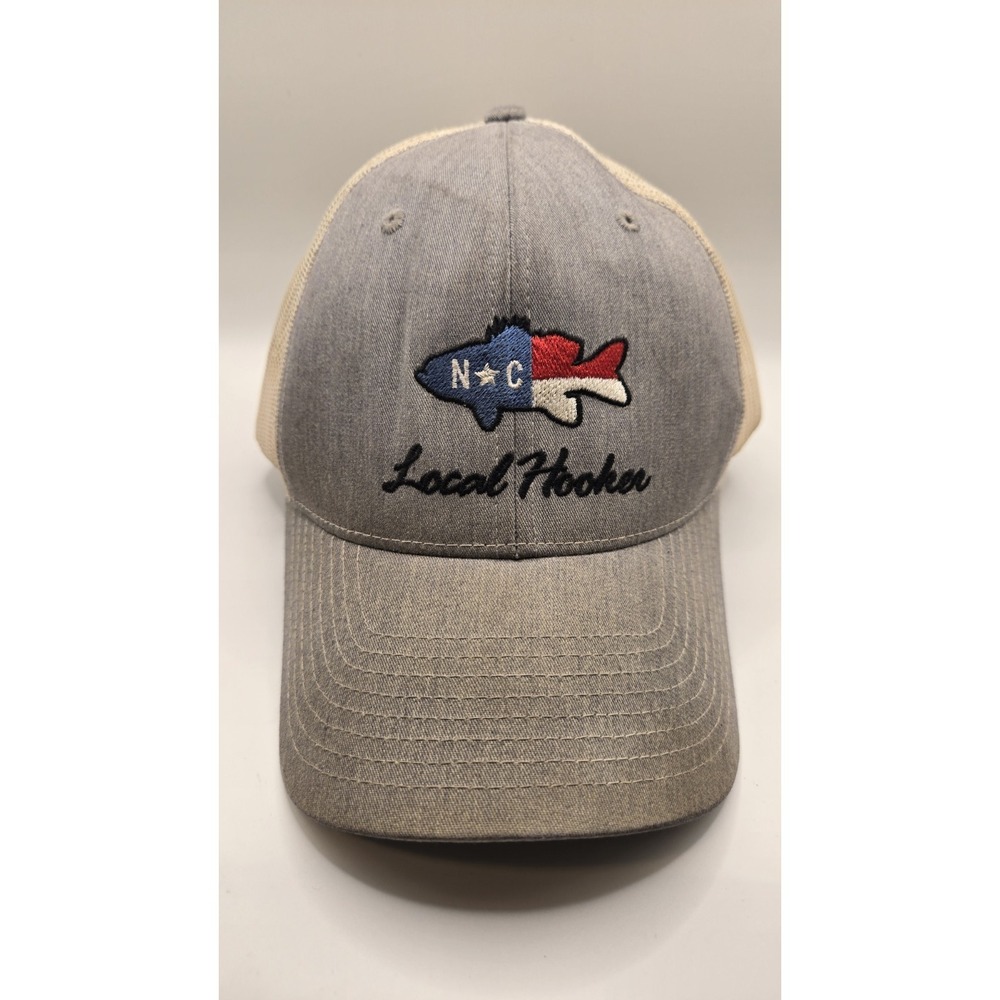 Richardson 112 Local Hooker NC Fishing Trucker Hat Snapback Gray Mesh Cap